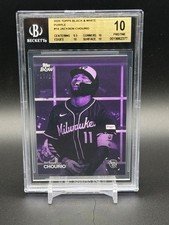 2025 Topps Black & White #014 Jackson Chourio Purple #/25 BGS 10 PRISTINE