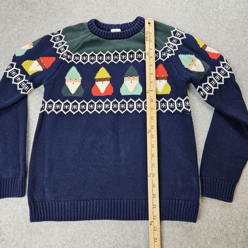 Hanna Anderson Gnome Fair Isle Sweater Kids Sz 12/150cm Christmas Holiday Navy - Picture 16 of 19