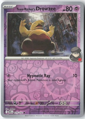 Team Rocket's Drowzee Common SV10: Destined Rivals 079/182 NM Reverse Holofoil