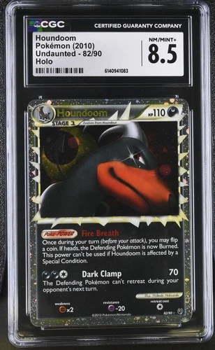 CGC 8.5 NM/MINT+ Houndoom Prime 82/90 Undaunted Holo Pokemon Card