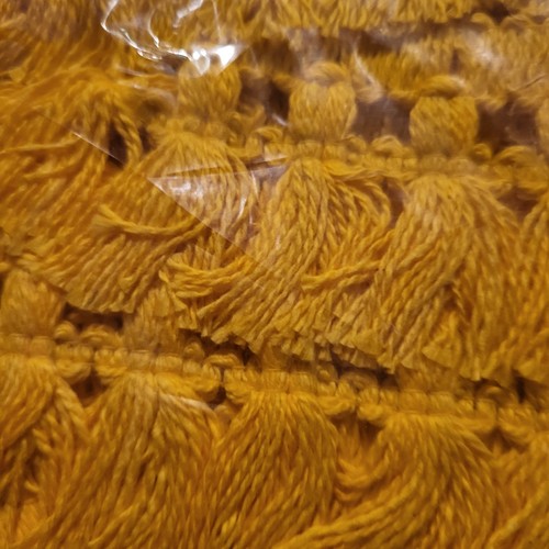 NIP Vintage Yellow Fringe Trim By Wright 24yds Retro 2" Long - Picture 2 of 4
