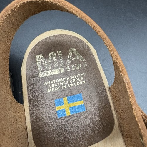 Mia Sofia Leder Clogs Größe EU 37 US 6 Braun Anatomisk Swedish Clog Sandalen - Bild 4 von 14