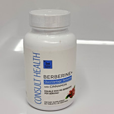 Consult Health Berberine Dietary Supplement Cinnamon 60 Count Exp 427 Sealed