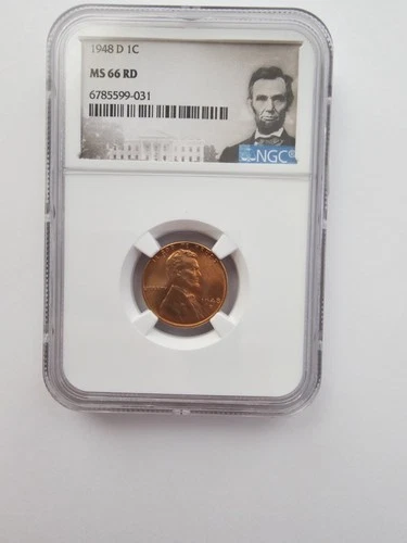 1948 D MS66 RD LINCOLN WHEAT PENNY/CENT GRADED NGC 1C S MINT COPPER COIN