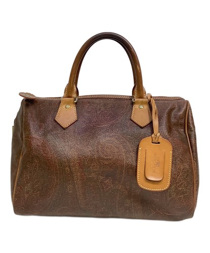 ETRO Brown Leather Handbag Women Gold Hardware Double Handles 29cm x 20cm x 15cm