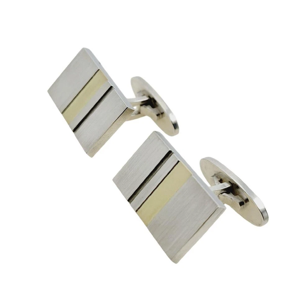 Gemelli Georg Jensen in argento sterling con oro 18 carati #152A - Lene... - Immagine 3 di 4