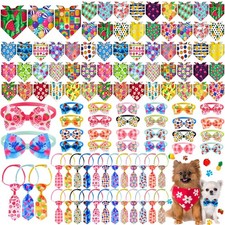 108 Pcs Summer Bandanas Hawaii Bandanas for Dogs Colorful Bow Ties Pet Bowkno...