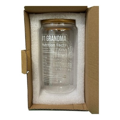 Gifts for Mom, Mothers Day, 16oz Grandma Can Glass Cup
