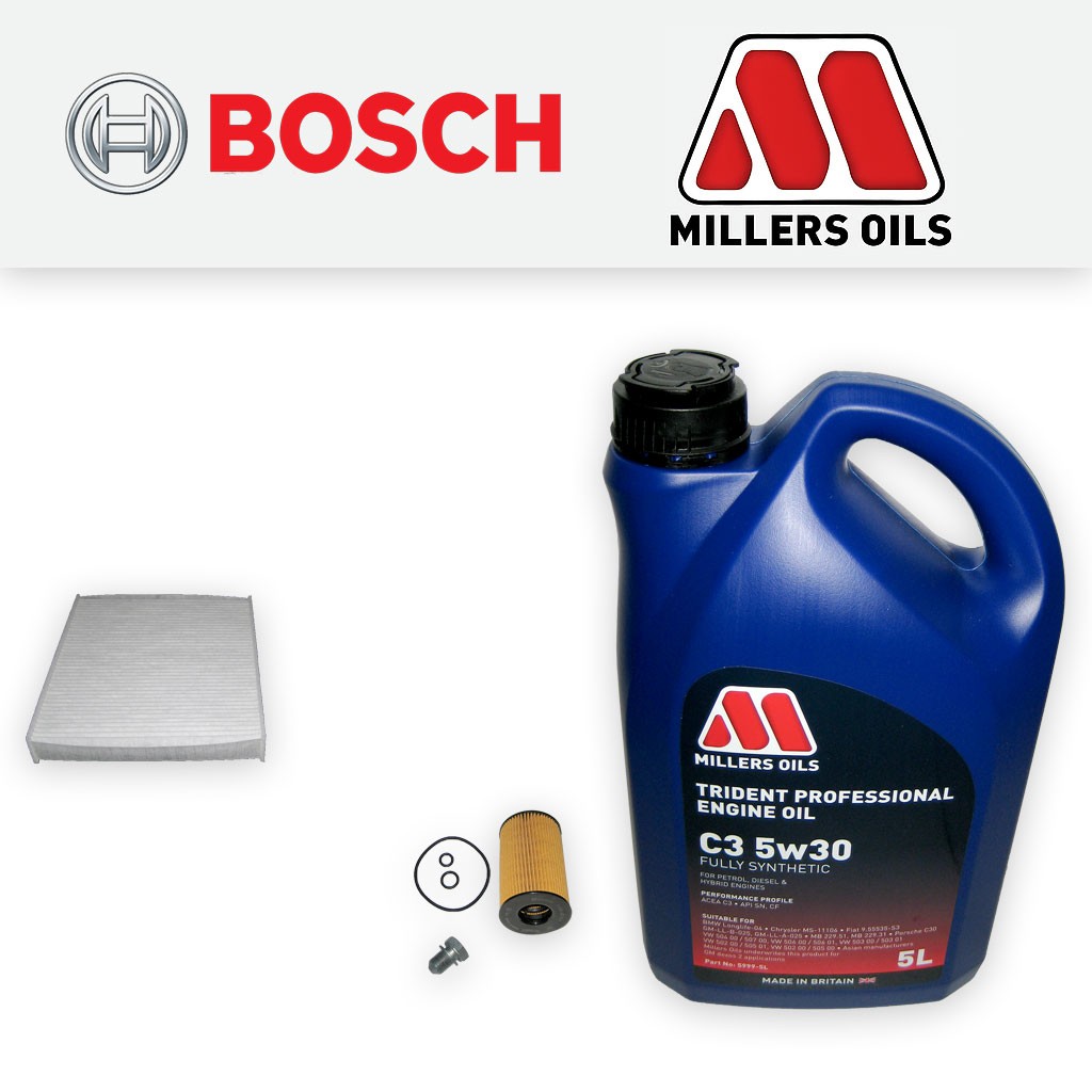 SERVICE KIT for VW POLO MK5 (6C/6R) 1.6 TDI OIL CABIN FILTERS +OIL (2010-2014)