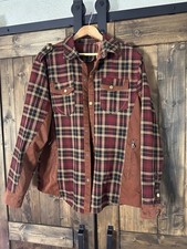 Men  Size Large Checker Plaid Outerwear Jacket Long  Denali Sleeve