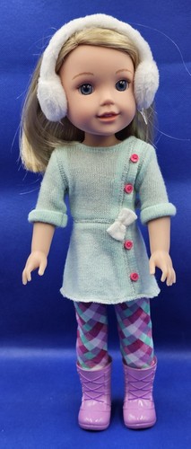 American Girl Wellie Wishers neige tenue beaucoup plus amusante robe leggings bottes cache-oreilles - Photo 6/9