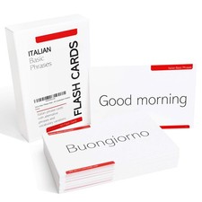 50 Italian Basic Phrases Flash Cards with Conversation Variations