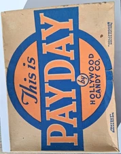 1940s Payday Candy Bar Vtg Advertising Store Display Box Hollywood Co