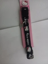 HELLO KITTY ADJUSTABLE BLACK DOG COLLAR