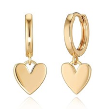 Gold Heart Hoop Earrings Huggie Earrings for Women 14k Gold Plated tiny heart
