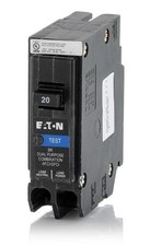USED Eaton BRP120DF 120V 20A 1-Pole Circuit Breaker Dual Function GFCI AFCI