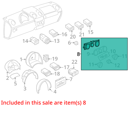 Heater A/c Control VW BEETLE (TYPE 1) 98 99 00 01 02 03 04 05 06 07 08 09 10 - Picture 2 of 3