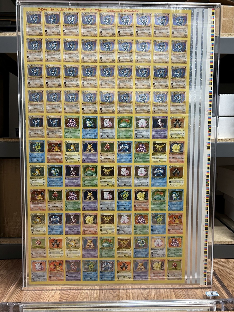 uncut sheet of holographic pokemon cards Framed Pokemon Fossil Uncut Sheet