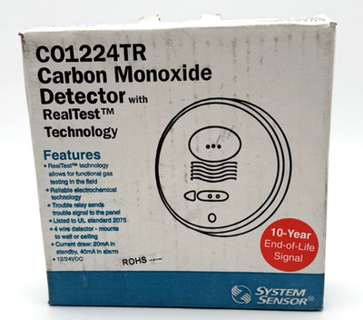 System Sensor CO1224TR Carbon Monoxide Detector RealTest Technology 12/24V 4Wire