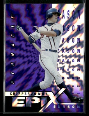 1998 Pinnacle #E15 Chipper Jones Epix Purple Season