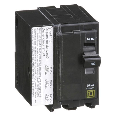 SQUARE D QO2301021 Circuit Breaker,30A,Plug In,120/240V,2P 2DG61