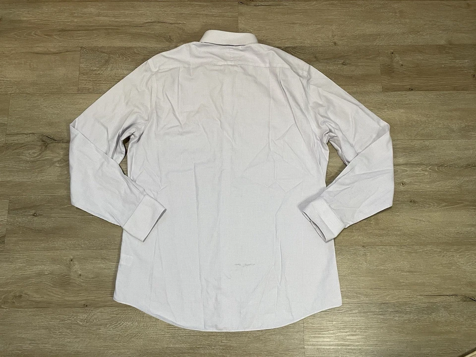 Camisa Charles Tyrwhitt Para Hombres Talla 17 37 Manga Larga Calce Clásico Sarga Púrpura Claro Foto 2 de 4