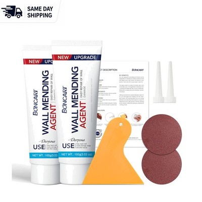 Effortless Wall Repair - 2 Pack Spackle Kit with Scraper & Sandpaper Tools
