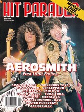 1990 HIT PARADER MAGAZINE~COVER ONLY~AEROSMITH STEVEN TYLER/JOE PERRY~POSTER ART