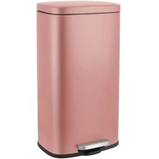 13.2 Gallon Kitchen Garbage Can Stainless Steel Step On Trash Can Waste Bin Pink