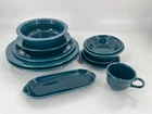 Rare Retired Color Fiesta Dinnerware Set Juniper 11 Piece Post-86 Lot, USA Made