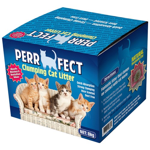Perrfect 8kg Clumping Cat/Kittens Litter Strong Clumping Absorption Rose Scent - Picture 2 of 2