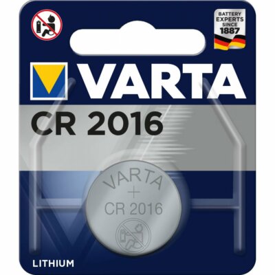 VARTA Lithium Knopfzelle, Batterie CR 2016, IEC CR2016, ersetzt auch DL2016, 3V 
