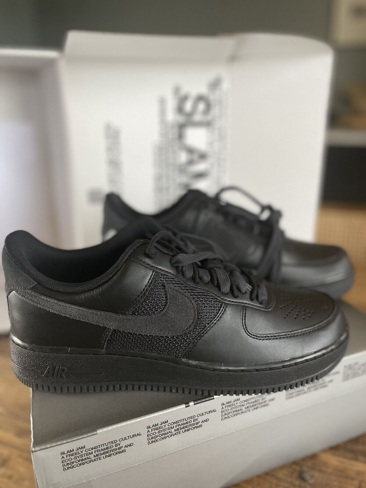 Nike Air Force 1 Low Slam Jam Black Black / Off Noir / UK 9 brand new With  Box