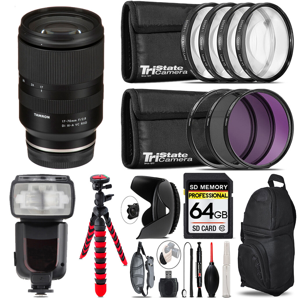 Tamron 17-70mm f/2.8 III-A VC RXD Lens Sony E +7 Piece Filter
