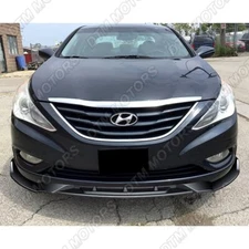 For 2011-2014 Hyundai Sonata STP-Style Painted Black Front Bumper Spoiler Lip