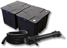 TTSunSun 2-Kammer Filter Set 60000l mit 36W UV 6er Serie Teich Klärer 5m Schlauc