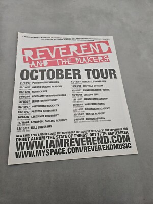 TPEEP302 MAGAZINWERBUNG 12X9'' REVEREND & THE MAKER - OKTOBERTOUR 