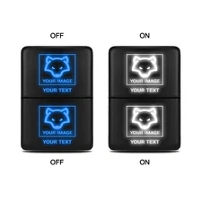 Custom Dual Function Push Button Switch For Toyota [Blue/White] 1.28" x 0.87"