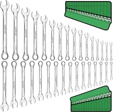 SWANLAKE 32-Piece Combination Wrench Set, SAE and Metric, 1/4"-1" & 7mm-22mm