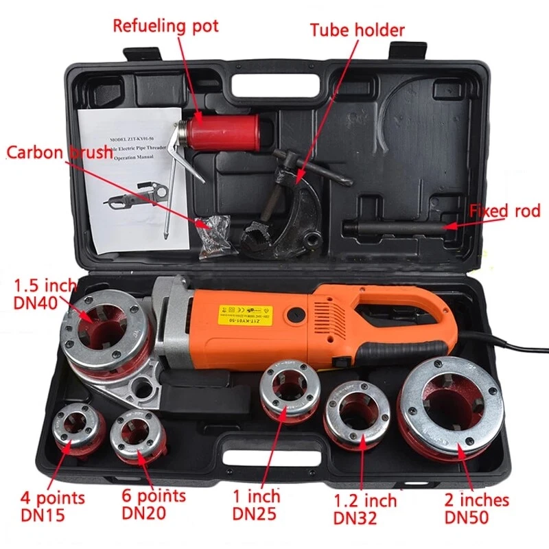 220V Electric Pipe Threading Machine Household Sleeve Portable