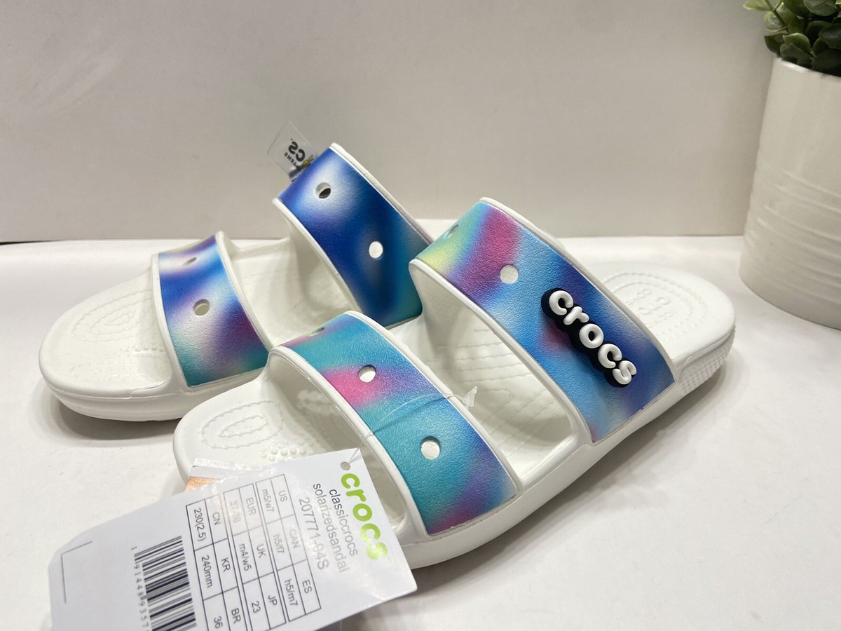 NEW Crocs Women's Solarized Slip On Sandals 207771-94S Multi Color
