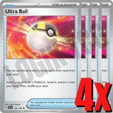 4x Ultra Ball 196/198 x4 - Scarlet & Violet - Pokemon TCG - Playset