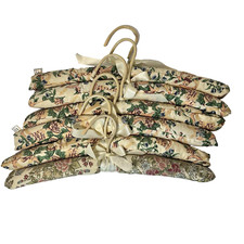 Vintage Floral Padded Cotton Shell 6pc Clothing Hangers
