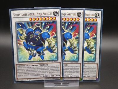 Yugioh Playset 3x Superstarker Samurai Ninja Sarutobi INOV DE042/ Rarre/ NM