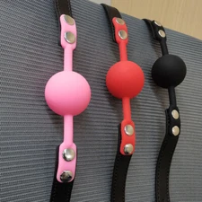 Silicone Open Mouth Ball Gag Breathable Oral Fixation Restraints Bondage BDSM US