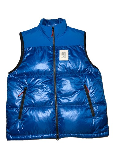 Topo Designs Mens Big Puffer Vest Blue 