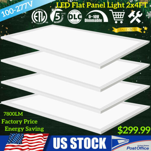 4PACK 2 x 4 LED Ceiling Light LED Dimmable Flat Panel Light Recessed Fixture 75W - Picture 1 of 12