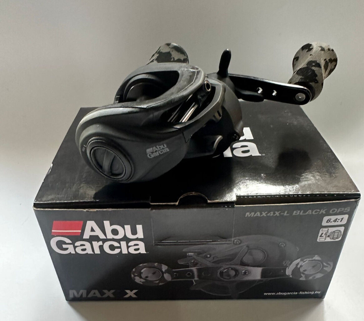 Abu Garcia MAX4X-L BLACK OPS LEFT Low Profile Baitcasting Fishing