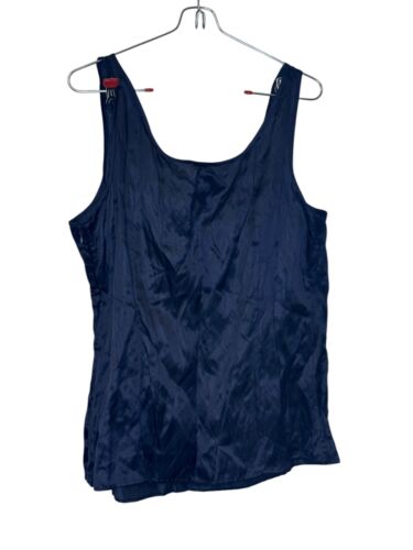J.Crew Women Tank Top Metallic Silk Blend Sleeveless Scoop Neck Navy Blue 14 - Picture 6 of 9