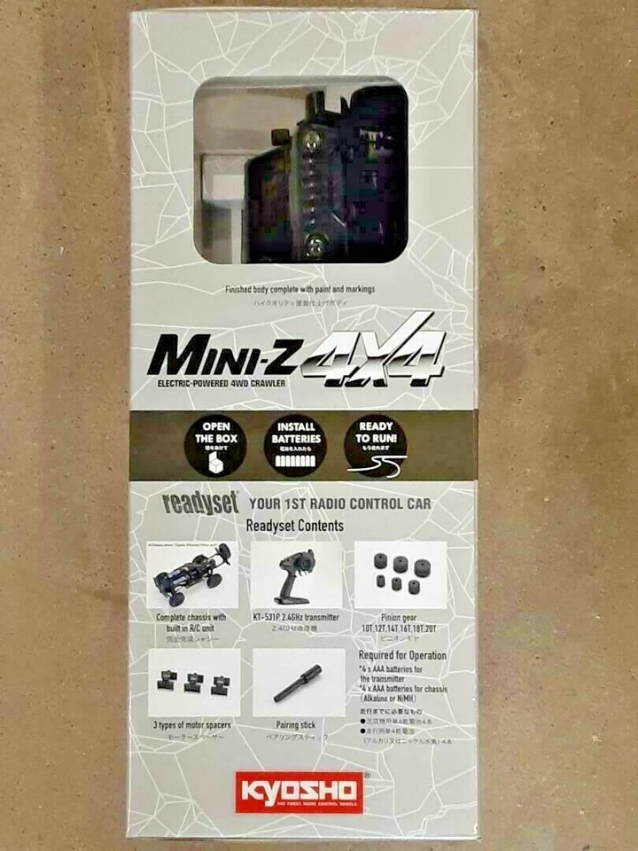 Juego de preparación Kyosho MX-01 Mini-Z 4X4 con carrocería Jeep Wrangler gris 32521GM ¡Nuevo!! Foto 4 de 4